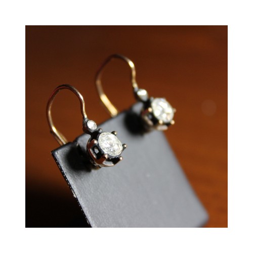 16 Karat Elmas Antika Küpeler